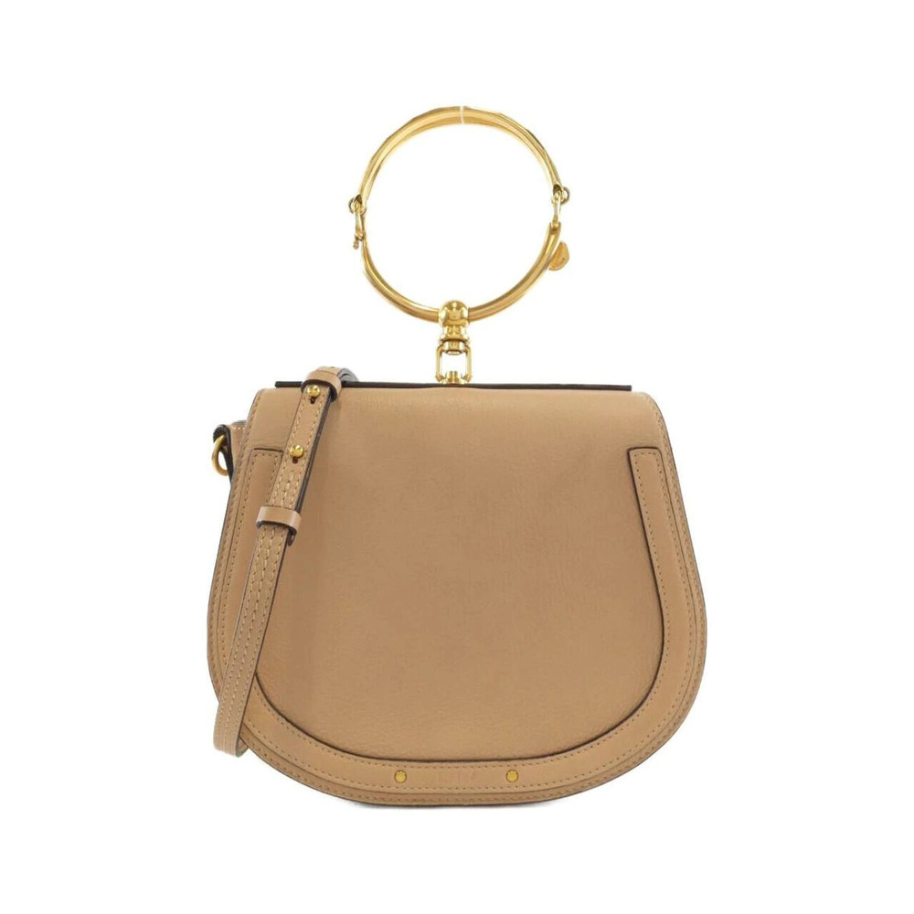 Chloe Nile bag beige leather signature goldtone bracelet Brown
